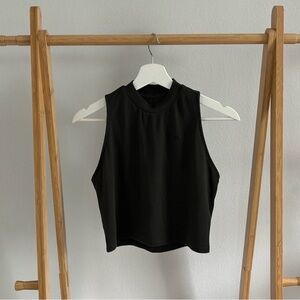 Nike Dark Green High Neck Ribbed Sleeveless Top